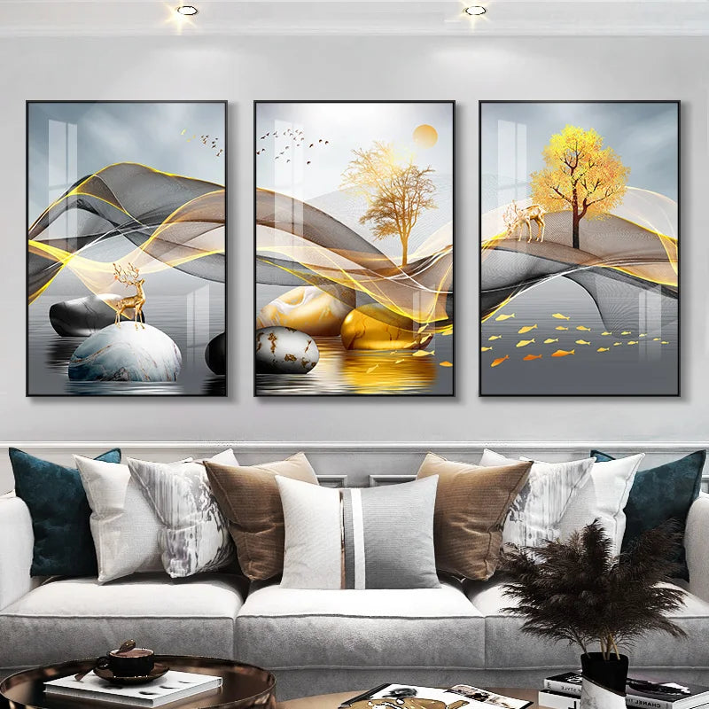 3 Pieces Nordic Luxury Wall Art