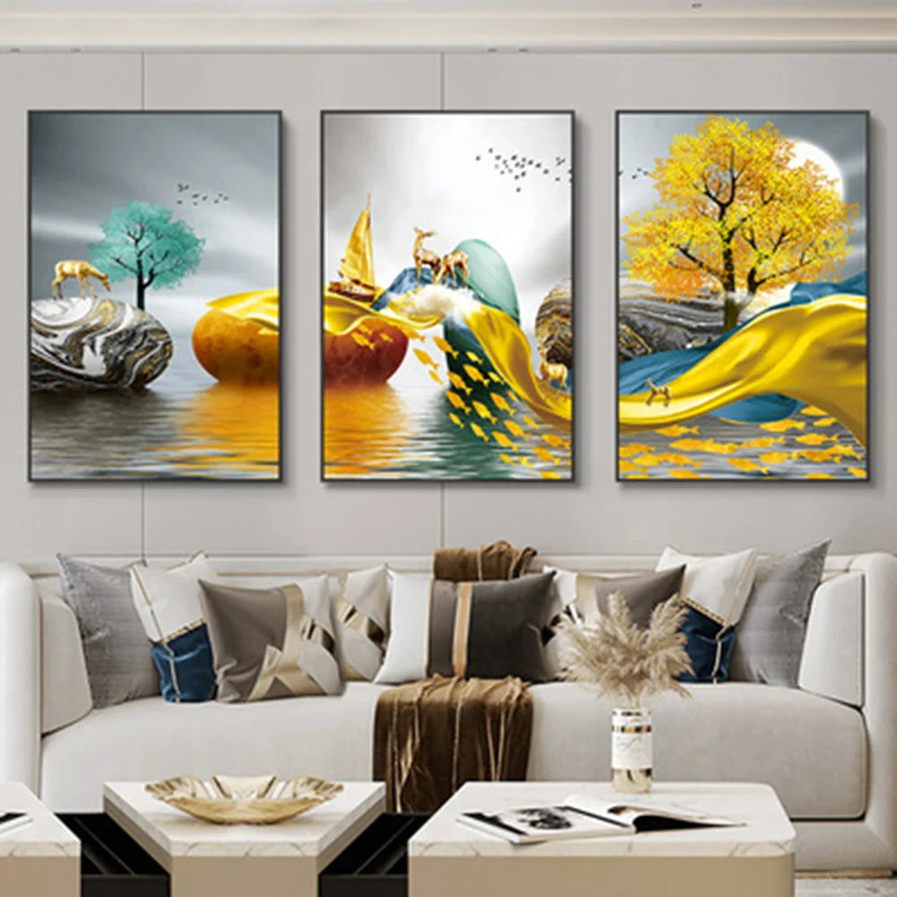 3 Pieces Nordic Luxury Wall Art