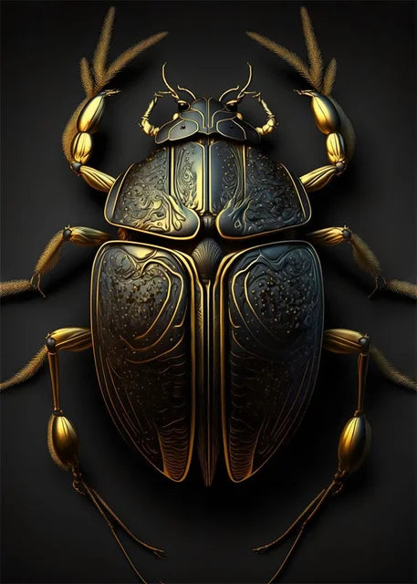 Black Gold Animals Canvas Painting