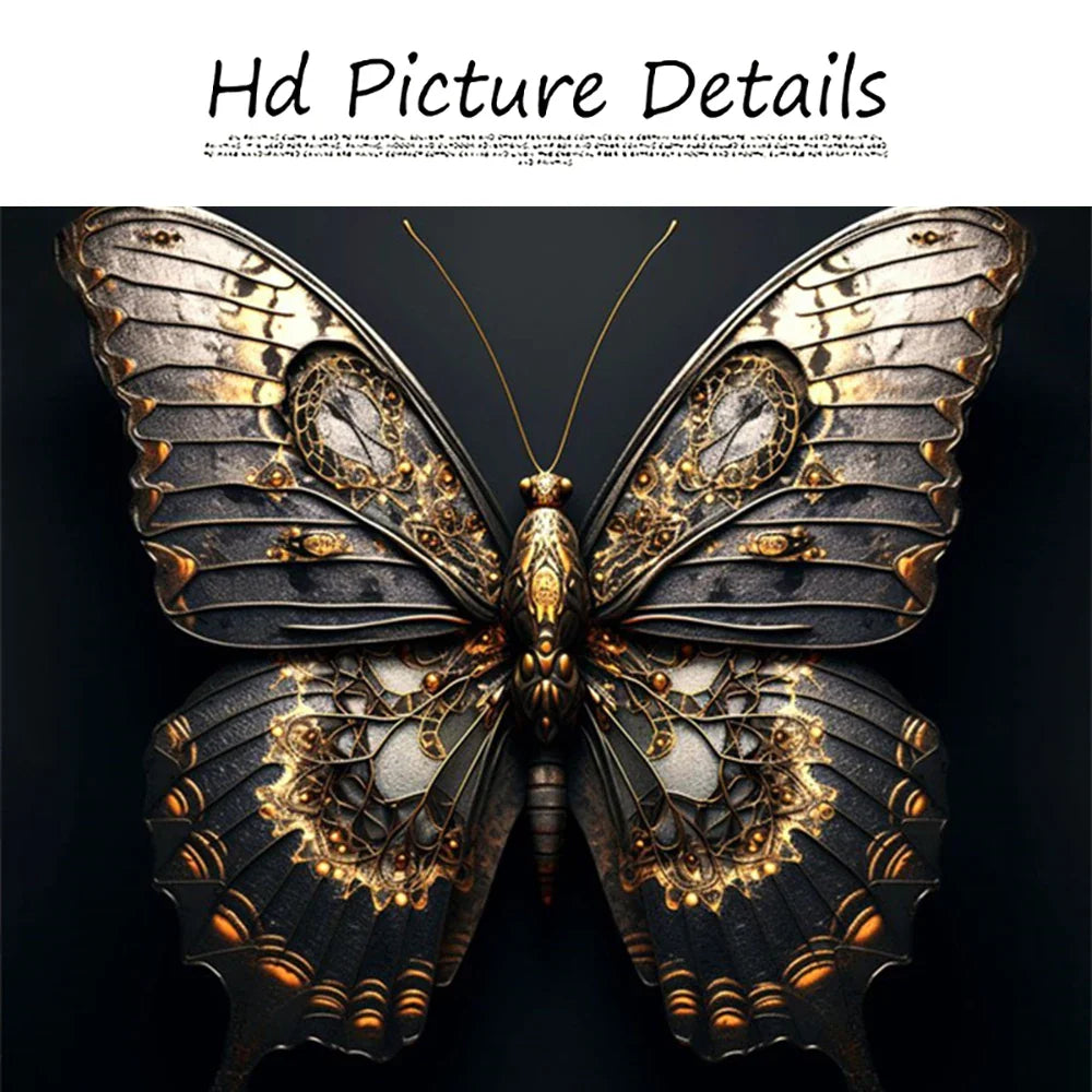 Black Gold Animals Canvas Painting