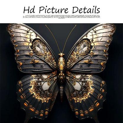 Black Gold Animals Canvas Painting