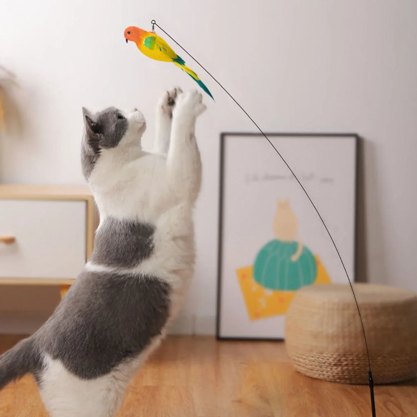 Simulation Bird Funny Cat Stick